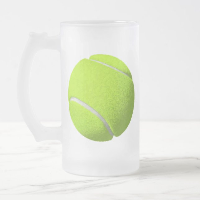 Caneca De Cerveja Vidro Jateado Bola de Tênis (Esquerda)