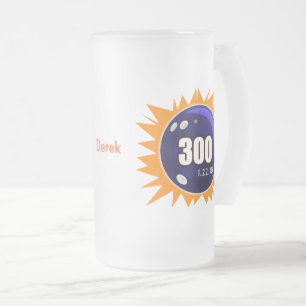 Caneca De Cerveja Vidro Jateado Boliche 300 Jogo Fosco Mug