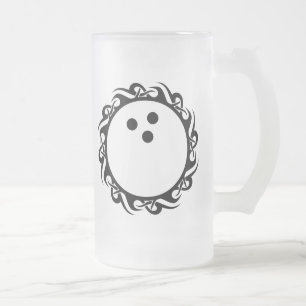 Caneca De Cerveja Vidro Jateado boliches tribais