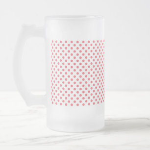 Caneca De Cerveja Vidro Jateado Bolinhas cor-de-rosa corais por Shirley Taylor