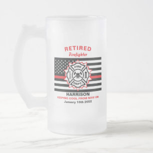 Caneca De Cerveja Vidro Jateado Bombeiro Aposentado Que Diz Engraçado Na Linha Ve