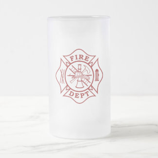 Caneca De Cerveja Vidro Jateado Bombeiro Fosco Maltês