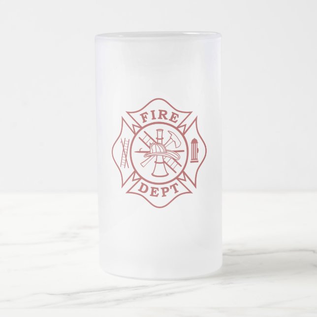 Caneca De Cerveja Vidro Jateado Bombeiro Fosco Maltês (Centro)