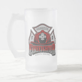 Caneca De Cerveja Vidro Jateado Bombeiro Helmet ADD NAME Bombeiro Salvamento