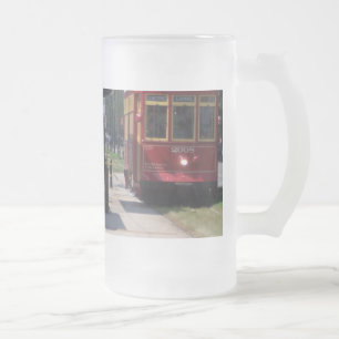 Caneca De Cerveja Vidro Jateado Bonde de Nova Orleans