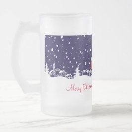 Caneca De Cerveja Vidro Jateado Boneco de neve