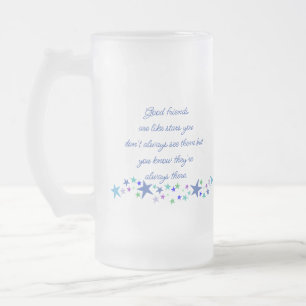 Caneca De Cerveja Vidro Jateado Bons Amigos são Como Citação Divertida de Estrelas