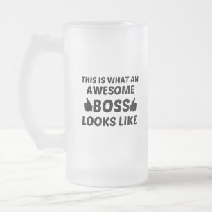 CANECA DE CERVEJA VIDRO JATEADO BOSS AWESOME