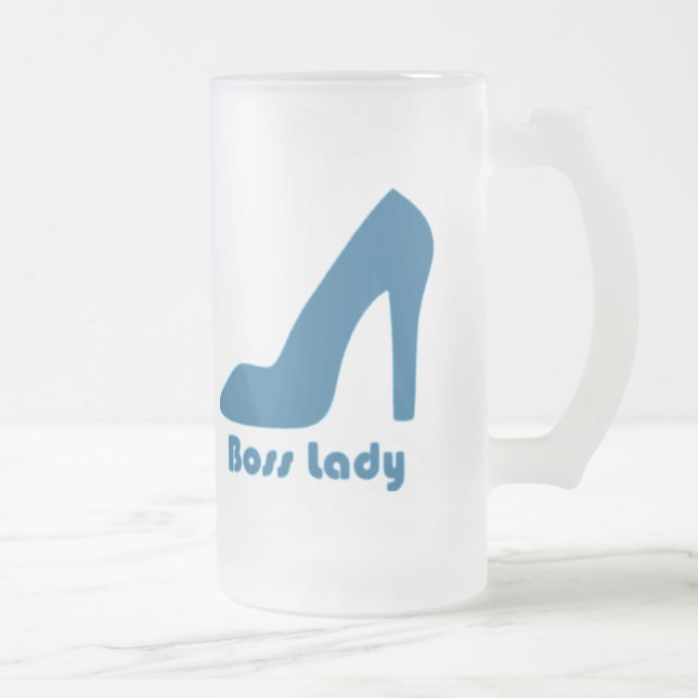 Caneca De Cerveja Vidro Jateado Boss Lady Blue Pump (Direita)