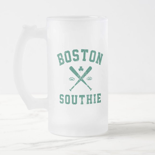 Caneca De Cerveja Vidro Jateado Boston Southie (Esquerda)