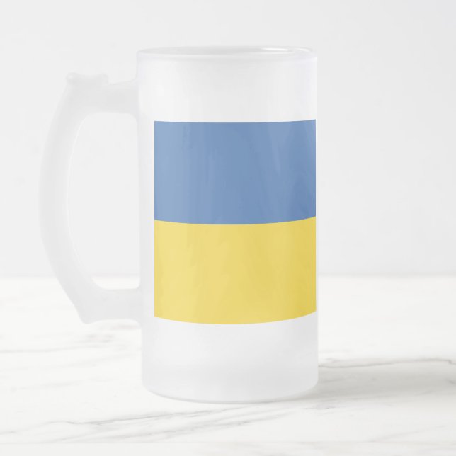 Caneca De Cerveja Vidro Jateado Botão Bandeira da Ucrânia (Esquerda)
