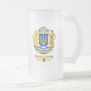 Caneca De Cerveja Vidro Jateado Braços completos de Ucrânia
