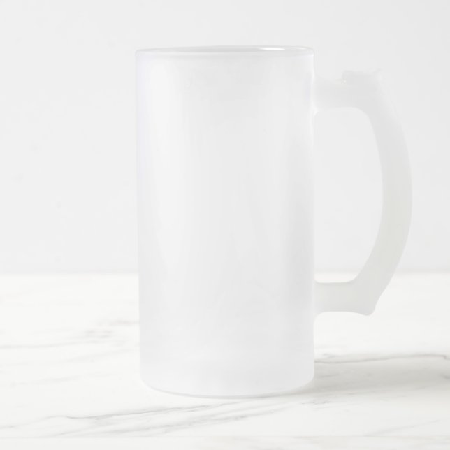 Caneca De Cerveja Vidro Jateado Branco (Direita)