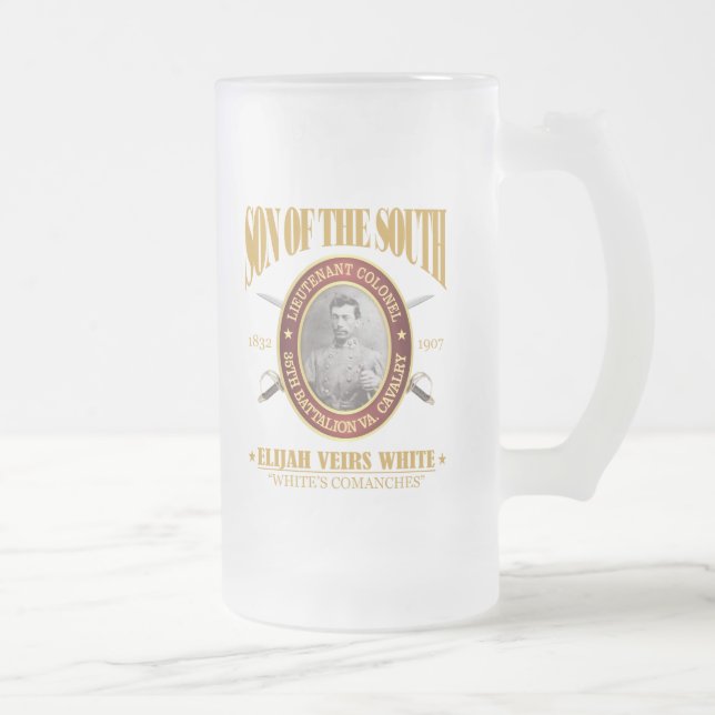 Caneca De Cerveja Vidro Jateado Branco (SOTS2) (Direita)