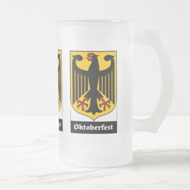 Caneca De Cerveja Vidro Jateado BRASÃO ALEMÃO PARA OKTOBERFEST… se você lov (Direita)