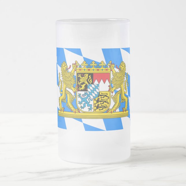 Caneca De Cerveja Vidro Jateado Brasão de Baviera (Centro)