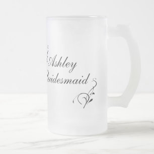 Caneca De Cerveja Vidro Jateado Bridesmaid Mug Personalizado