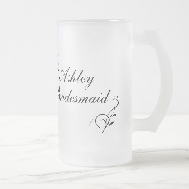 Caneca De Cerveja Vidro Jateado Bridesmaid Mug Personalizado (Direita)