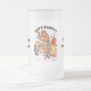 Caneca De Cerveja Vidro Jateado Brilhos de macacos do Vamos