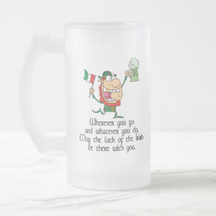 Caneca De Cerveja Vidro Jateado Brinde irlandês