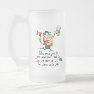 Caneca De Cerveja Vidro Jateado Brinde irlandês