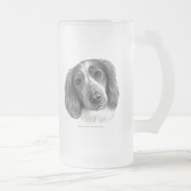 Caneca De Cerveja Vidro Jateado Britt, Spaniel de galês Springer (Direita)
