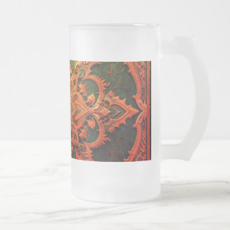 Caneca De Cerveja Vidro Jateado Brown-Aqua Elegance