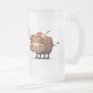 Caneca De Cerveja Vidro Jateado Bull