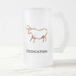 Caneca De Cerveja Vidro Jateado Bull Dedicação Brown