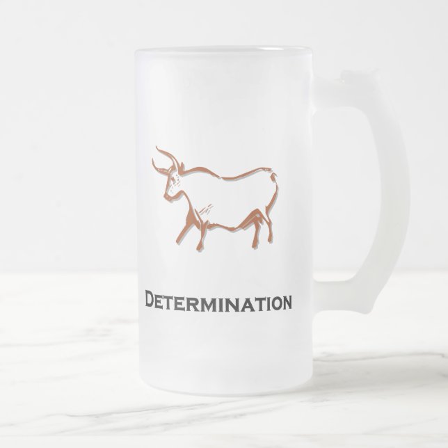 Caneca De Cerveja Vidro Jateado Bull Determinação do Castanho (Direita)