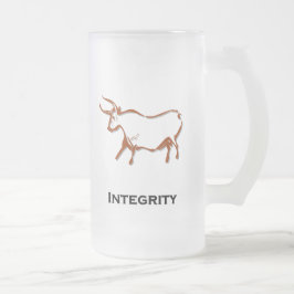 Caneca De Cerveja Vidro Jateado Bull Integrity Brown