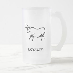 Caneca De Cerveja Vidro Jateado Bull Loyalty Black