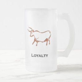 Caneca De Cerveja Vidro Jateado Bull Loyalty Brown