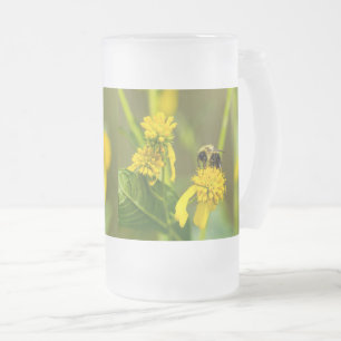 Caneca De Cerveja Vidro Jateado Bumblebee Fosco Mug