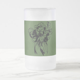 Caneca De Cerveja Vidro Jateado Buquê Verde do Dia de São Patrício Trevo Irlandês