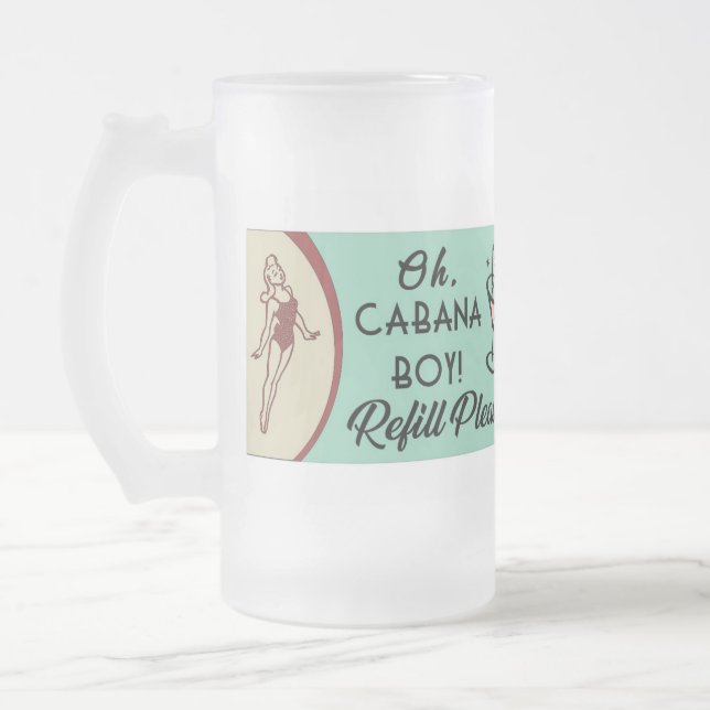 Caneca De Cerveja Vidro Jateado Cabana Boy (Esquerda)