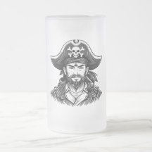 Cabeça de pirata com chapéu de marinheiro e tapa-o