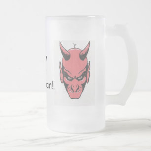 Caneca De Cerveja Vidro Jateado Cabeça do diabo, cabeça do diabo, Satanis
