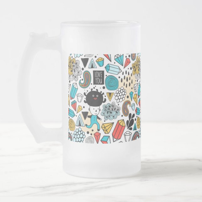 Caneca De Cerveja Vidro Jateado Cabeça louca (Esquerda)