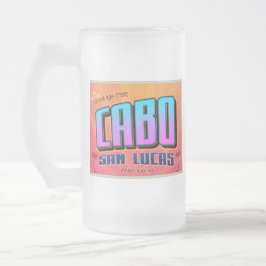 CANECA DE CERVEJA VIDRO JATEADO CABO SAN LUCAS