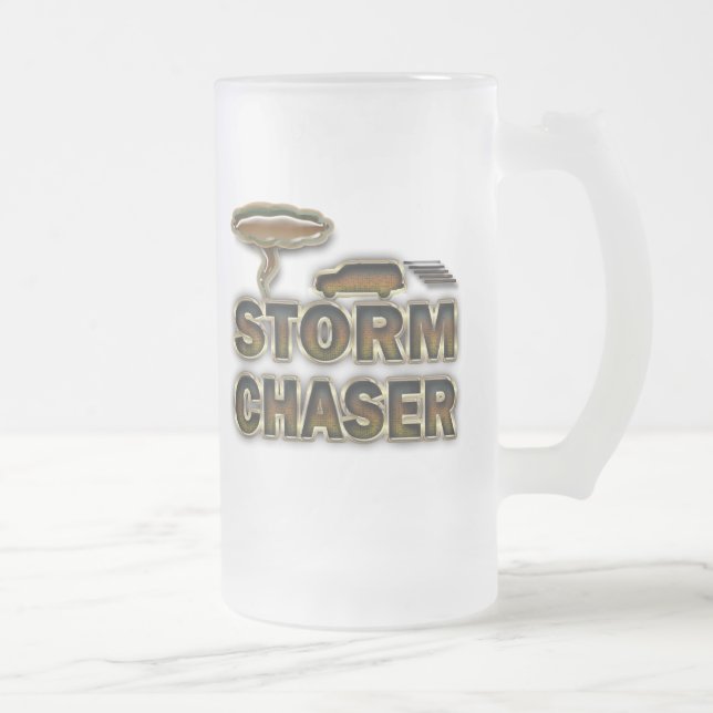 CANECA DE CERVEJA VIDRO JATEADO CAÇADOR DA TEMPESTADE (Direita)