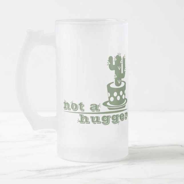 Caneca De Cerveja Vidro Jateado Cactos não é um cacto engraçado (Esquerda)