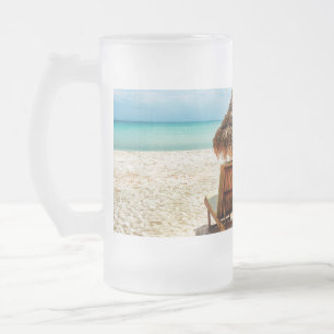Caneca De Cerveja Vidro Jateado Cadeiras de descanso na praia almofada