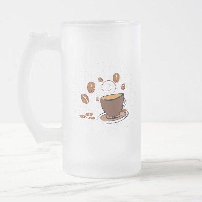 Caneca De Cerveja Vidro Jateado Café Amor (Esquerda)