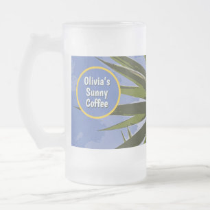 Caneca De Cerveja Vidro Jateado Café Ensolarado Personalizado Tropical Yucca