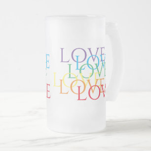 Caneca De Cerveja Vidro Jateado CAIXA DE RAINBOVINO AMOR Fosco ALTA
