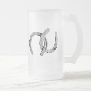 Caneca De Cerveja Vidro Jateado Calçados de prata lisos do cavalo