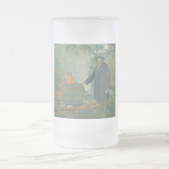Caneca De Cerveja Vidro Jateado Caldeira Branca de Moonshiners Florestais (Centro)