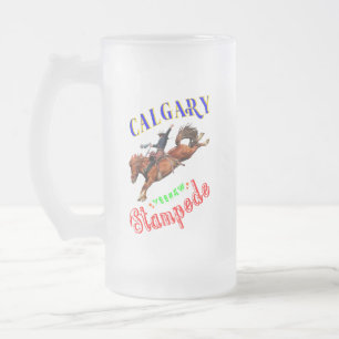 Caneca De Cerveja Vidro Jateado Calgary Yeehaw Stampede