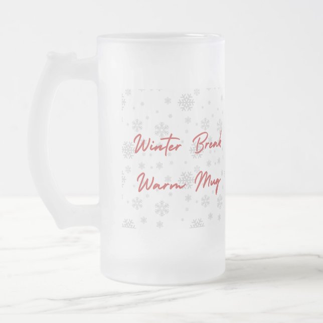 Caneca De Cerveja Vidro Jateado Calm Winter Mug – Cozy Minimal Design (Esquerda)